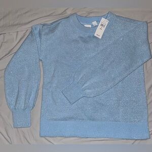BRAND NEW GAP Sparkly Sweater Balloon Sleeves Blue Size Small (6-7)